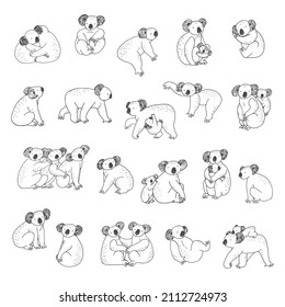 Conjunto de ilustraciones de vectores de animales de Koala