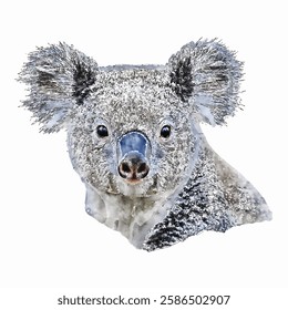 Koala animal watercolor sketch hand drawn illustration isolated white background