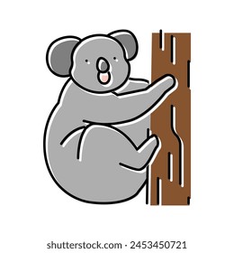 koala animal in zoo color icon vector. koala animal in zoo sign. isolated symbol illustration