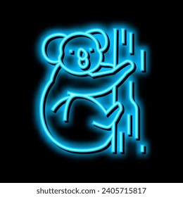 koala animal in zoo neon light sign vector. koala animal in zoo illustration