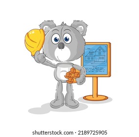 the koala Architect illustration. character vector