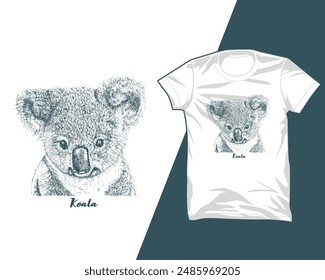 koala art illustration t shirt design