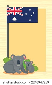 koala and australian flag scene
