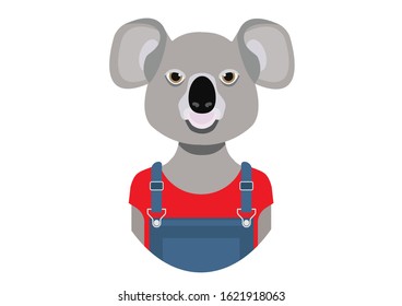 Koala avatar, user avatar for social network.