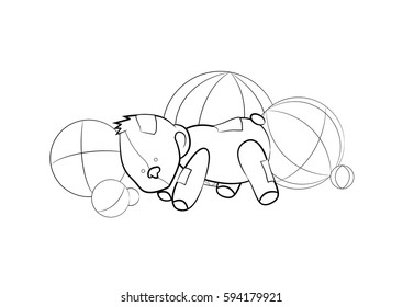 Koala with baby balls