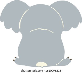 Koala in the back. Vector illustration on white background.