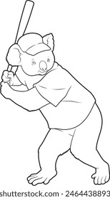 Koala Baseball Baseball bat Animal Vector Graphic Art Illustration