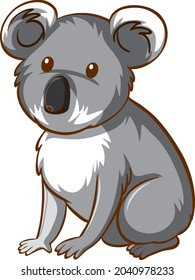 Koala bear animal cartoon on white background illustration