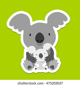 Koala Mom Hugging Baby Australian Marsupial Stock Vector (Royalty Free ...