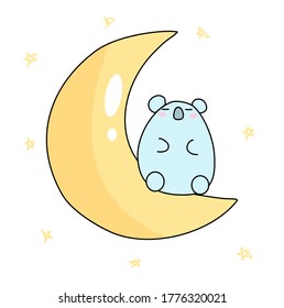 Koala bear with big moon