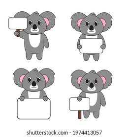 Koala bear with board vector illustration