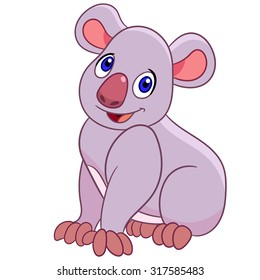 Koala Bear Cartoon Character Isolated On Stock Vector (Royalty Free ...