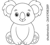 Koala Bear Coloring Page Printable Cartoon Animal Art