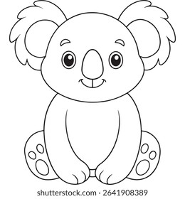 Koala Bear Coloring Page Printable Cartoon Animal Art