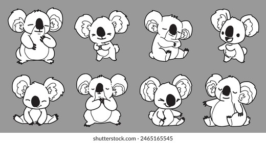 koala bear coloring picture animal cute hand drawn