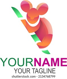 Koala Bear creative illustration logo icon design