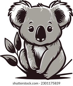 A Koala bear Cute Vector, Animal, Cartoon