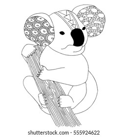 Koala bear with doodle ears illustration