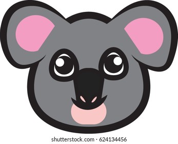 Koala Bear Face Icon - Vector Illustration