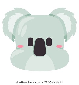 Koala Bär Gesichtsmaske Illustration Lächeln Kopf wildes Tier Lächeln und Form Design Cartoon flachen Kinder zeichnen