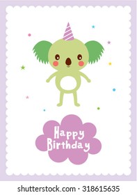 koala bear happy birthday greeting card