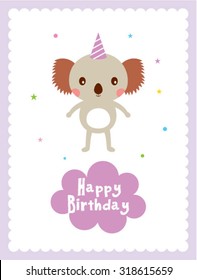 koala bear happy birthday greeting card