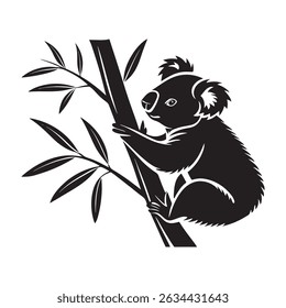 Koala bear icon silhouette vector icon illustration design on white background.