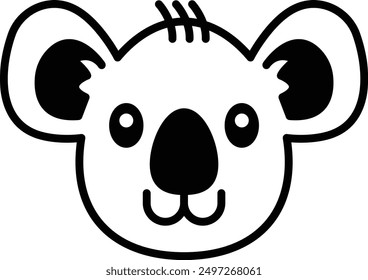 A koala bear in line icon style