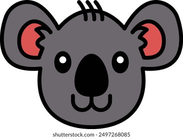 A koala bear in line icon style