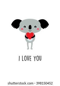 Koala Bear Love You Valentine Vector Stock Vector (Royalty Free) 398150422