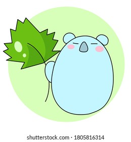Koala bear with maple leaf