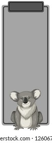Un oso koala en una ilustración de plantilla en blanco