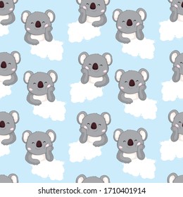 Koala bear pattern. Seamless pattern vector.