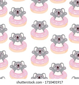 Koala bear pattern. Seamless pattern vector.