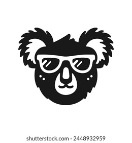 koala bear  silhouette in white background. simple, flat vector logo icon