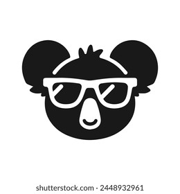 koala bear  silhouette in white background. simple, flat vector logo icon