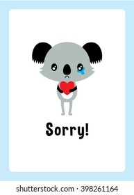 koala bear sorry card vector