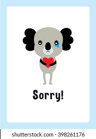 koala bear sorry card vector