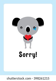 koala bear sorry card vector