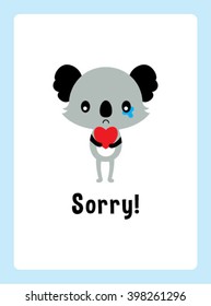 koala bear sorry card vector