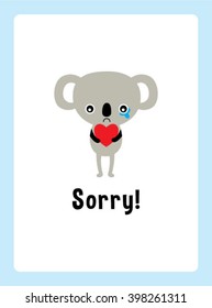 koala bear sorry card vector