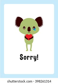 koala bear sorry card vector