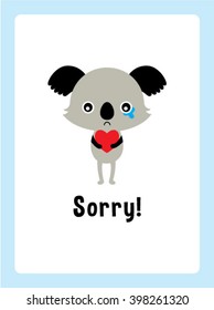 koala bear sorry card vector