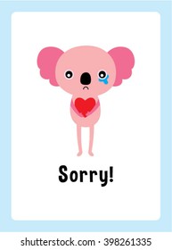 koala bear sorry card vector