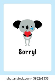 koala bear sorry card vector