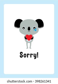 koala bear sorry card vector