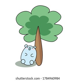 Koala bear under the tree