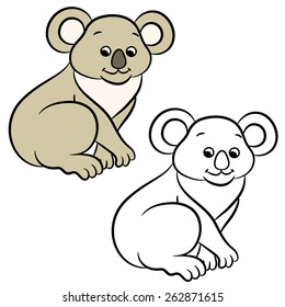 Koala bear vector illustration. Coloring book. Vector illustration.