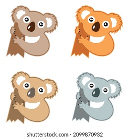 Koala bear vector illustration. Koala bear sticker, icon, badge, logo. 