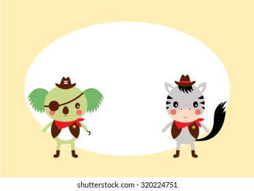 koala bear and zebra friend tag vector